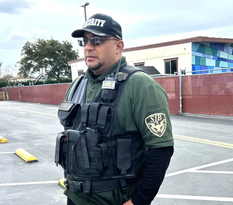 security guard patroling construction site